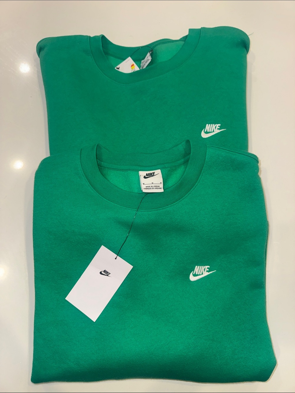 Nike Emerald Green Crewneck Sweatshirt with White Swoosh SIZE M OR XXL NWT Gorg